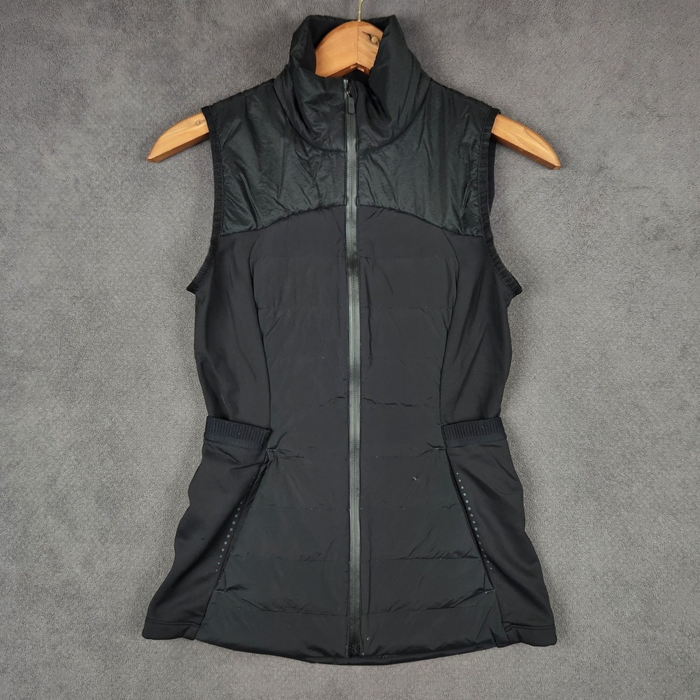Lululemon Flurry Fighter Vest Womens 2 Black Down Puffer Running LW4BY8S
